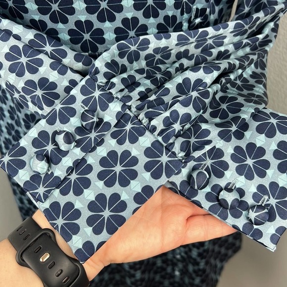 Kate Spade Spade Flower Silk Dress in Storm Cloud Size 6 - Picture 6 of 15